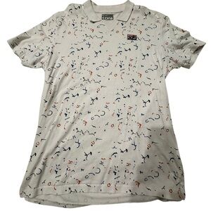 Converse White Polo Shirt with Red and Blue Accents